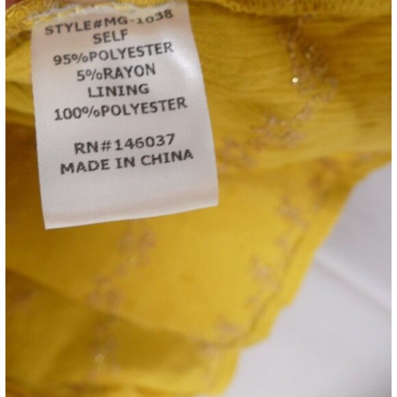 VICI Womens Small Babydoll Top Divine Puff Sleeve Peasant Boho Mustard - Picture 6 of 9